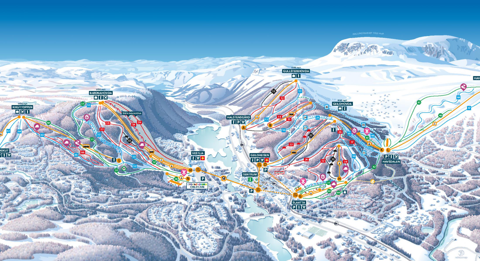 Geilo ski map