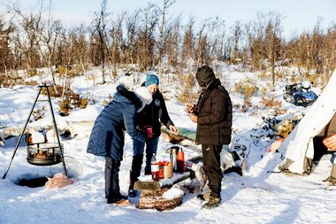 picknicken in de sneeuw op z'n Noors